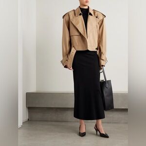 Khaite Hammond Cropped Trench Jacket Khaki M NWT $2,900